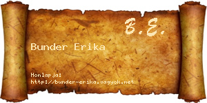 Bunder Erika névjegykártya